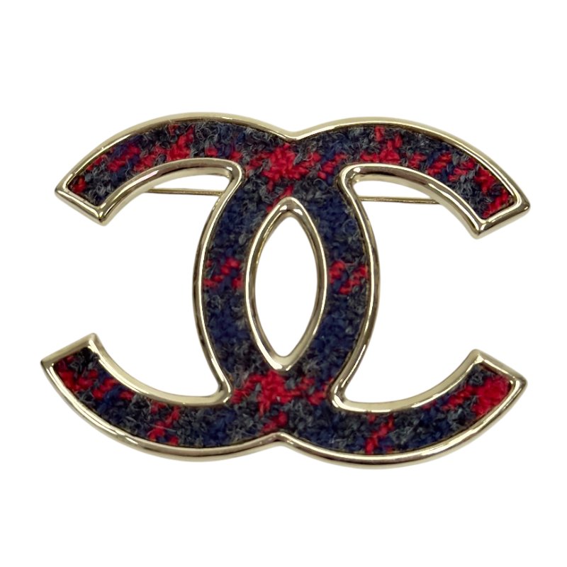 CHANEL CC 粗花呢 胸針-0