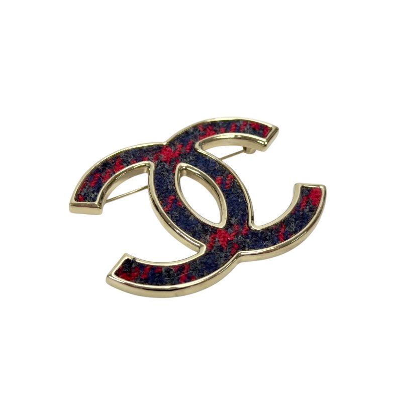 CHANEL CC 粗花呢 胸針-1