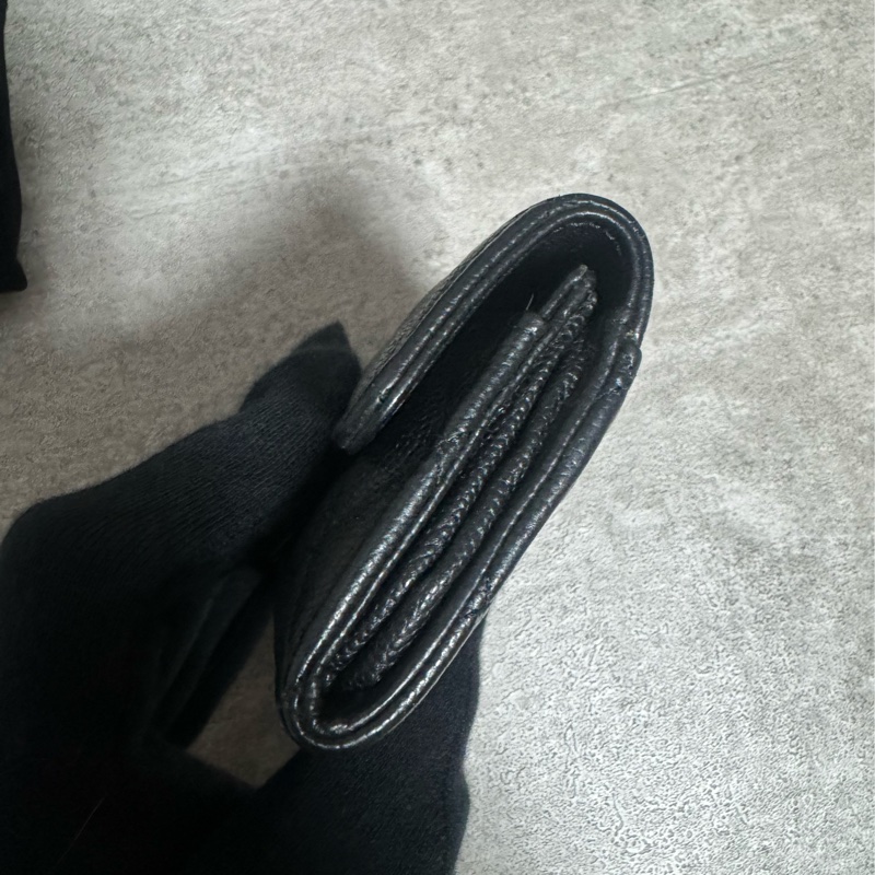 正品 Chanel cf黑金荔枝皮卡夾-3