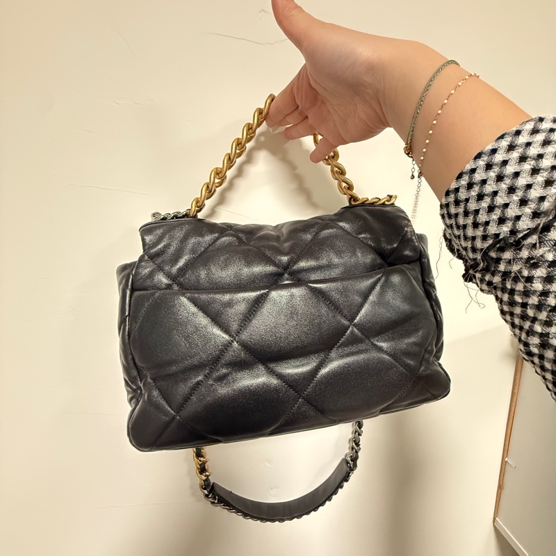 香奈兒Chanel 19 Bag 黑金 中號-3