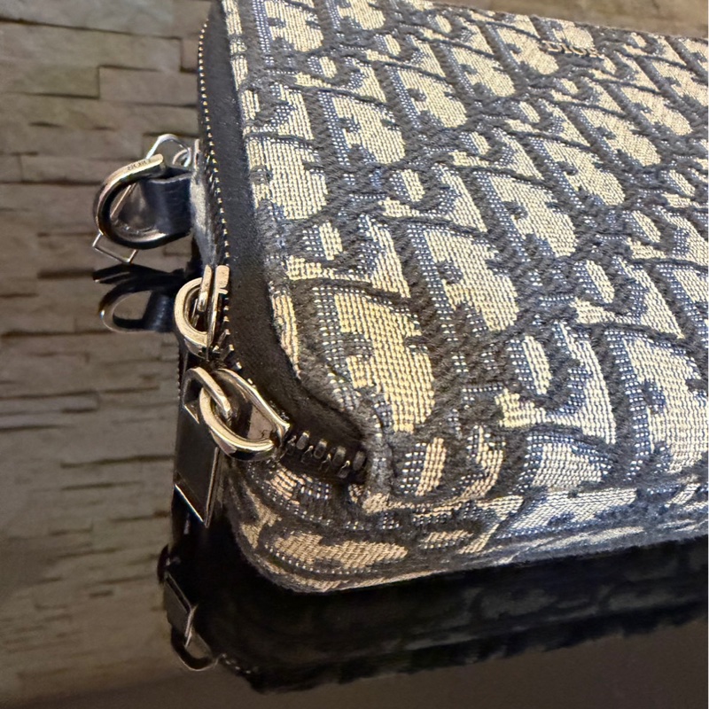 DIOR Oblique 雙層拉鏈老花相機包 斜背包-12