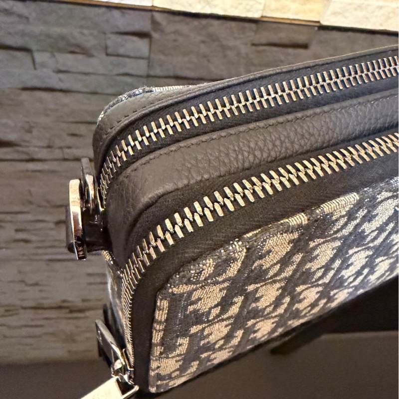 DIOR Oblique 雙層拉鏈老花相機包 斜背包-14