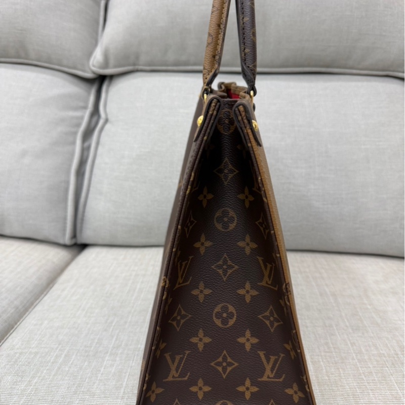 LV M45321經典 ONTHEGO MM Monogram Reverse 帆布手提包 肩背包 購物包-8