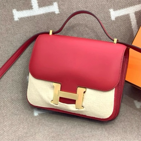 Hermes Mini Constance 愛馬仕國旗紅19 Y刻   有塵袋 98新