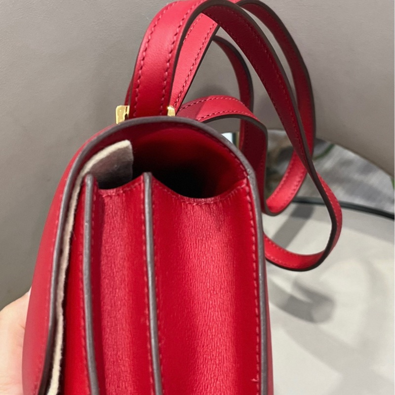 Hermes Mini Constance 愛馬仕國旗紅19 Y刻   有塵袋 98新-1