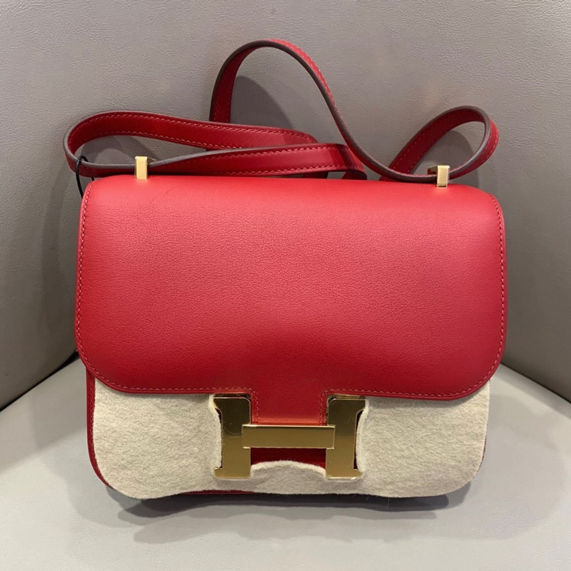 Hermes Mini Constance 愛馬仕國旗紅19 Y刻   有塵袋 98新-4