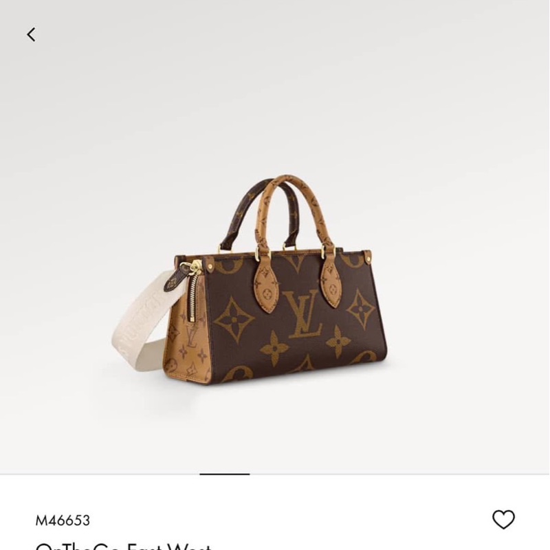 LV M46653 OnTheGo East West系列Reverse皮革飾邊帆布手提包 斜背包-5