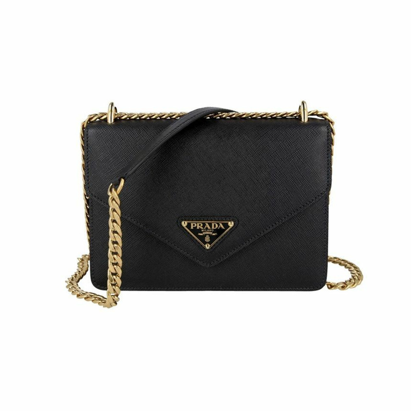 PRADA Saffiano鏈條單肩包 1BD200 2EDV F0002-0