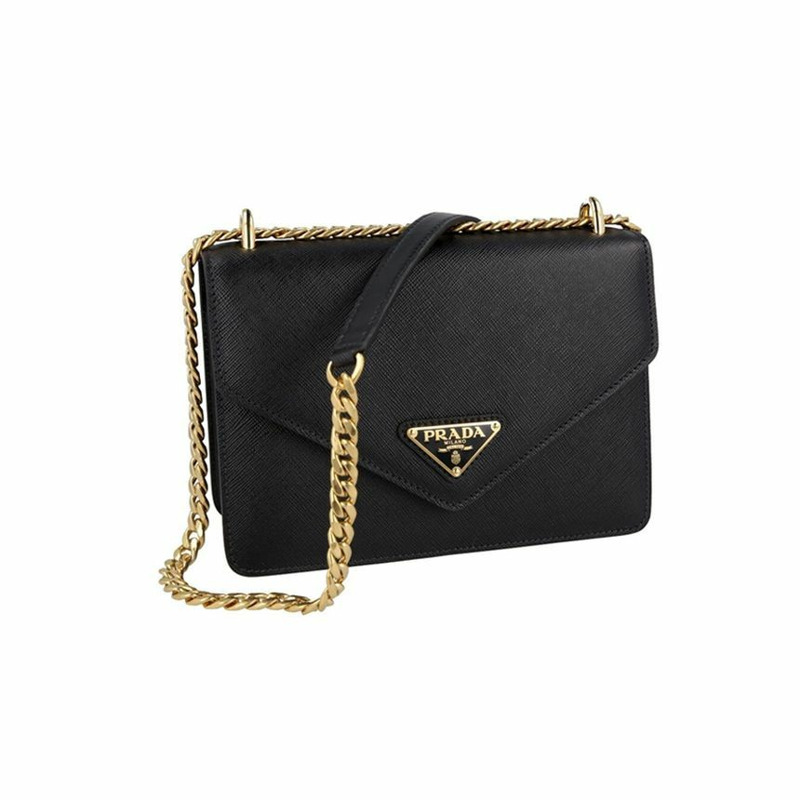 PRADA Saffiano鏈條單肩包 1BD200 2EDV F0002-1