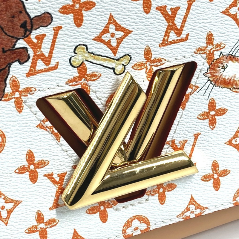 路易威登 M44460 Monogram Cat Sack Twist MM 鏈條雙肩包，帆布材質，女士款，白色-9