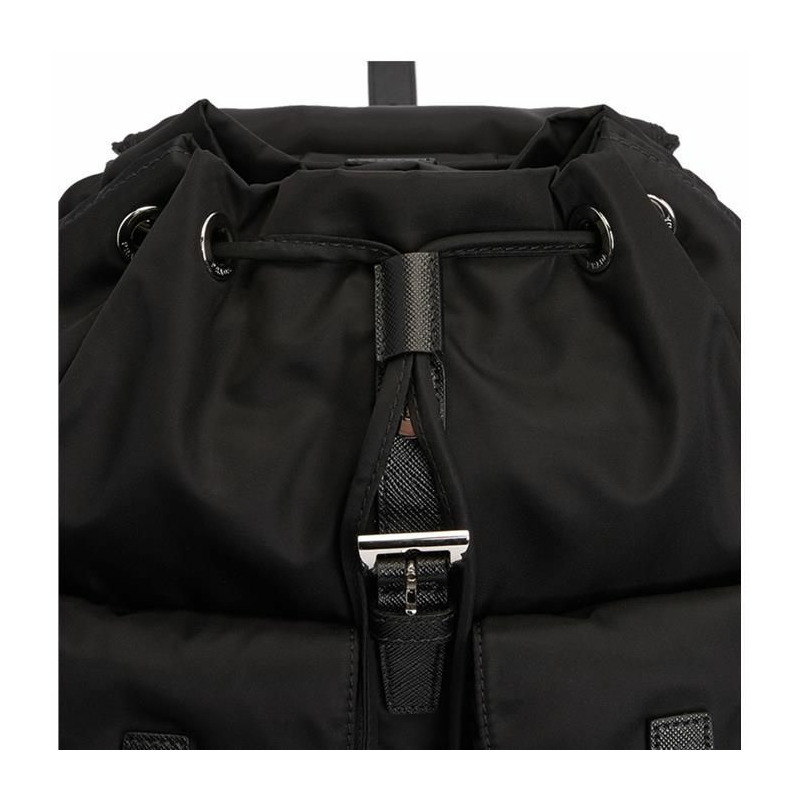 PRADA Lina尼龍小號黑色三角Logo背包 1BZ677 RV44-5