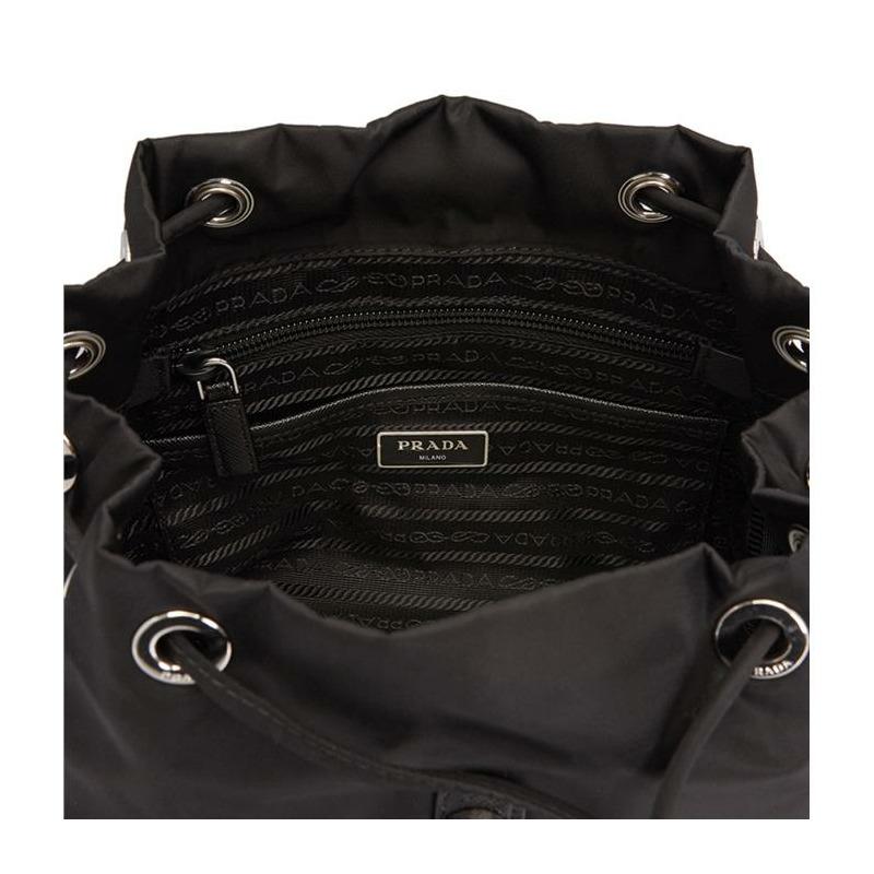 PRADA Lina尼龍小號黑色三角Logo背包 1BZ677 RV44-13