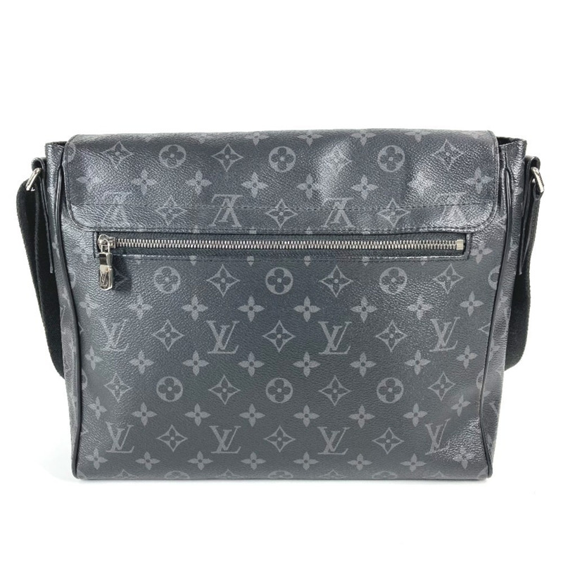 路易威登 M46255 Monogram Eclipse District PM NV3 帆布翻蓋單肩包，男女通用，黑色-1
