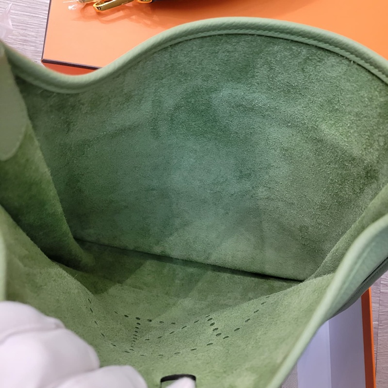 98新 Hermes Evelyne 29 牛油果綠 金扣 Y刻 TC皮-5