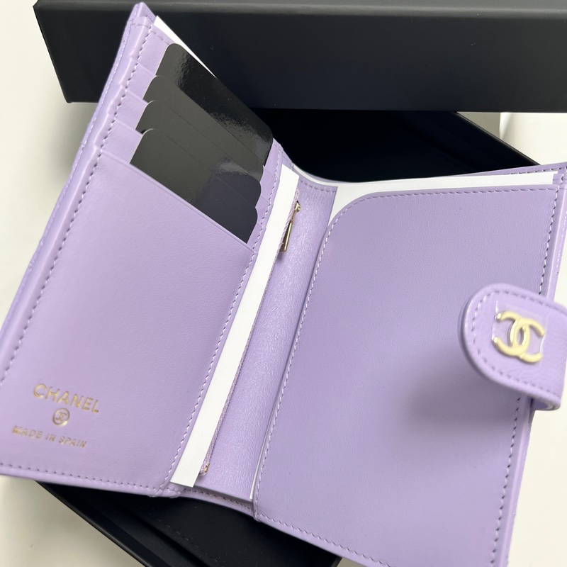 Chanel 26C 薰衣草 紫色淡金扣 護照夾 Passport Holder-1