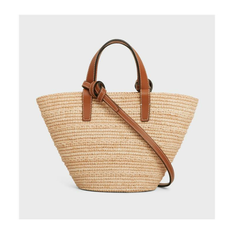 CELINE 藤編包 Nano Supple Classic Raffia 小牛皮 10M582DZ2-7