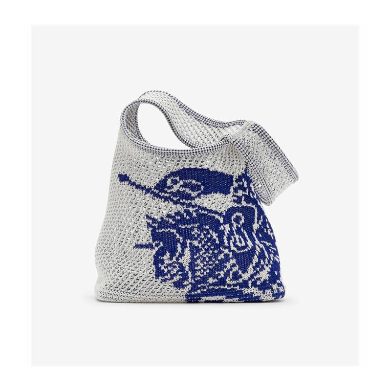 BURBERRY EKD 小號鉤針編織單肩包 白色 80906511-0