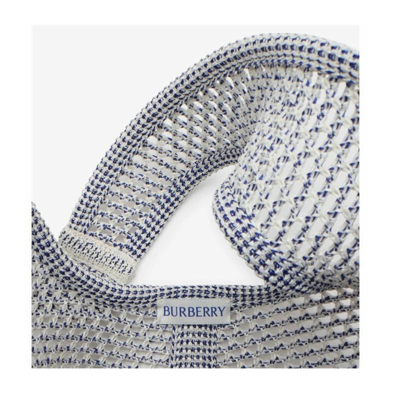 BURBERRY EKD 小號鉤針編織單肩包 白色 80906511-3