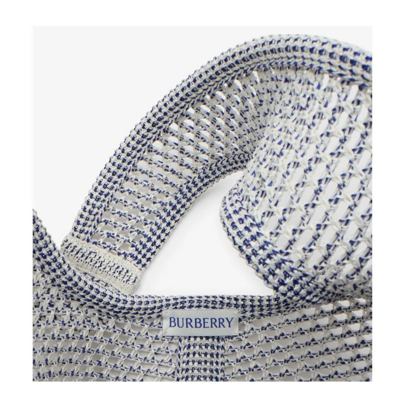 BURBERRY EKD 小號鉤針編織單肩包 白色 80906511-7