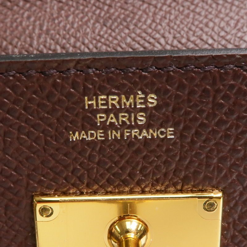 HERMES Epsom皮革Kelly To Go金扣肩背袋Rouge Sellier-5