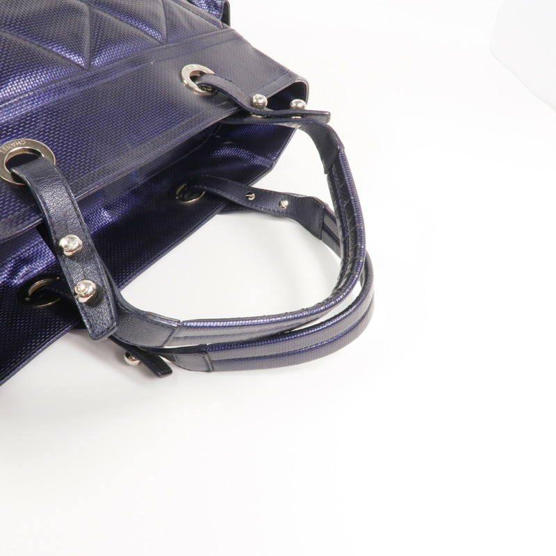 CHANEL 塗層帆布Paris Biarritz Tote Bag銀扣手挽袋-8