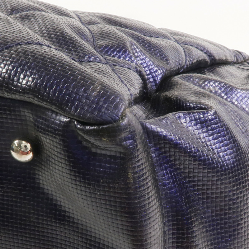 CHANEL 塗層帆布Paris Biarritz Tote Bag銀扣手挽袋-12