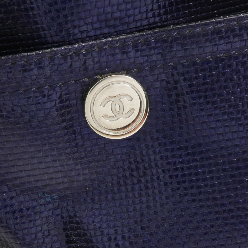 CHANEL 塗層帆布Paris Biarritz Tote Bag銀扣手挽袋-14