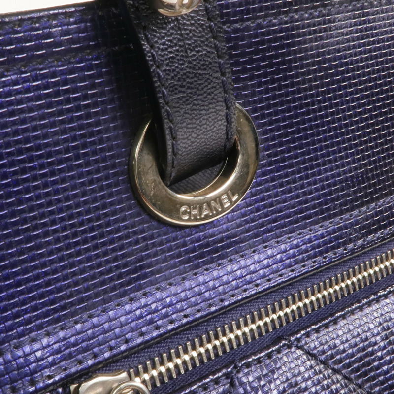 CHANEL 塗層帆布Paris Biarritz Tote Bag銀扣手挽袋-15