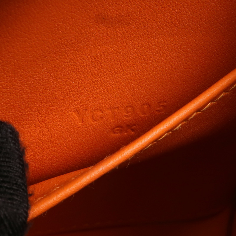 HERMES Togo皮革Mini Lindy金扣手挽肩背兩用袋Orange-6
