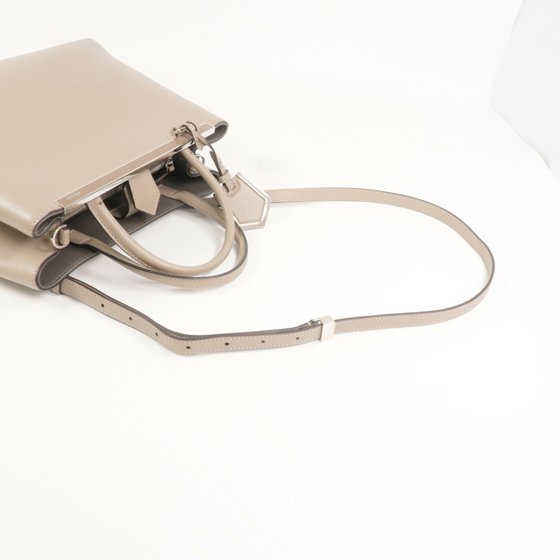 FENDI 牛皮皮革2 Jours Bag Small銀扣手挽肩背兩用袋-7