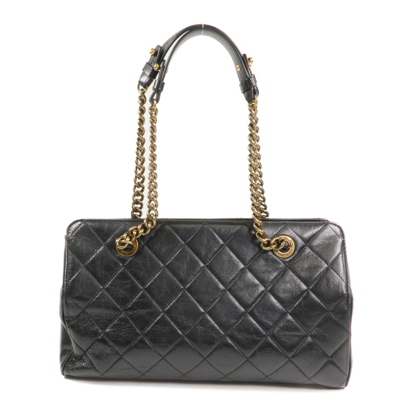 CHANEL 牛皮皮革Chain Shoulder金扣鏈帶肩背袋-2