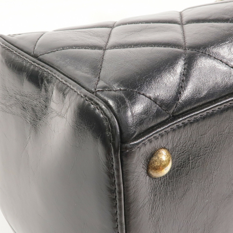 CHANEL 牛皮皮革Chain Shoulder金扣鏈帶肩背袋-11