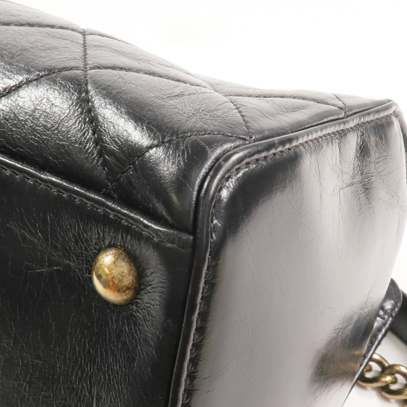 CHANEL 牛皮皮革Chain Shoulder金扣鏈帶肩背袋-12