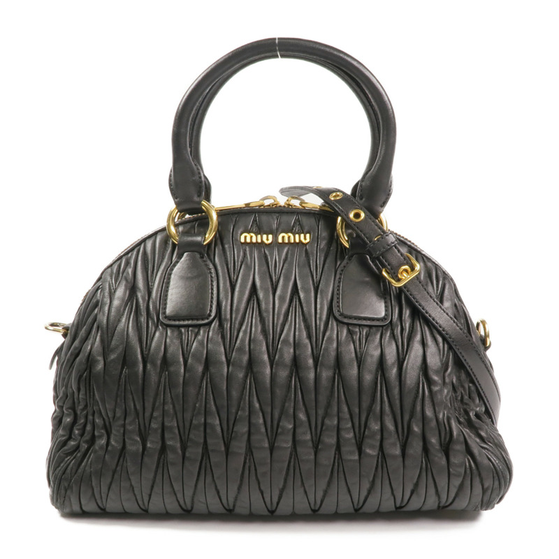 Miu Miu 羊皮皮革2 Way Shoulder金扣手挽肩背兩用袋-0