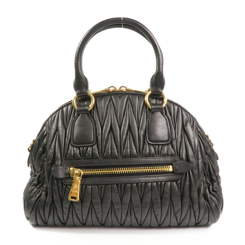 Miu Miu 羊皮皮革2 Way Shoulder金扣手挽肩背兩用袋-2