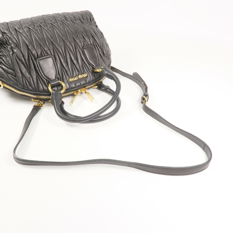 Miu Miu 羊皮皮革2 Way Shoulder金扣手挽肩背兩用袋-7