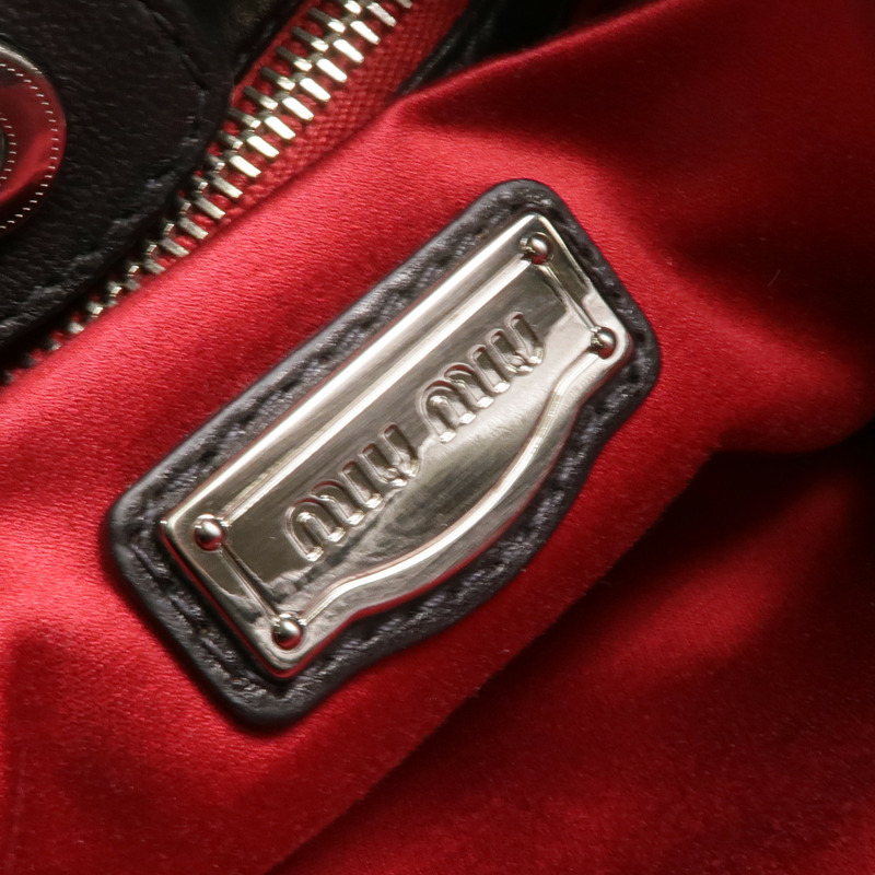 Miu Miu 羊皮皮革Chain Shoulder銀扣鏈帶肩背袋-5