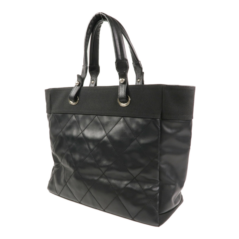 CHANEL 牛皮皮革Tote Bag銀扣手挽袋-2