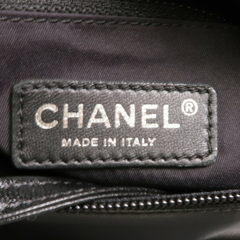 CHANEL 牛皮皮革Tote Bag銀扣手挽袋-5