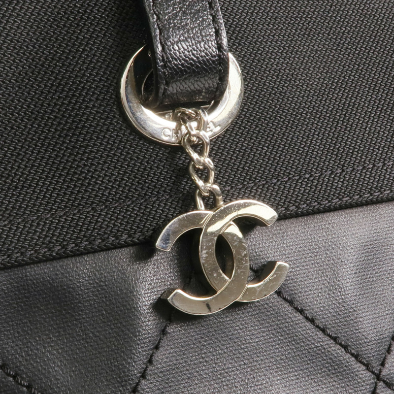 CHANEL 牛皮皮革Tote Bag銀扣手挽袋-8