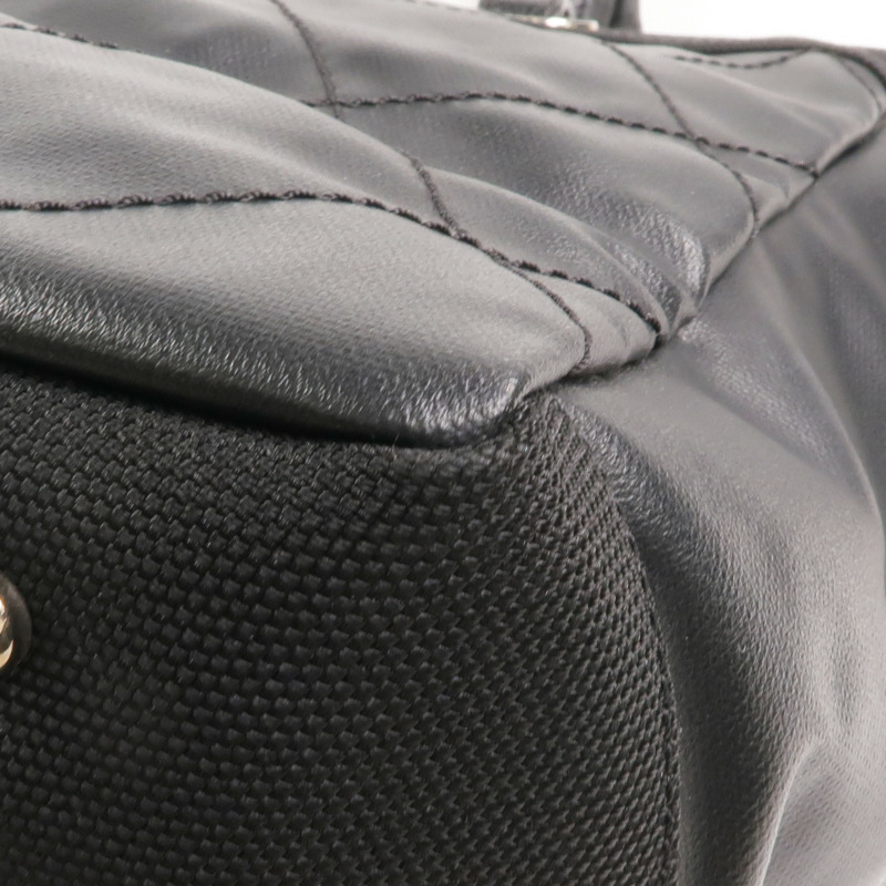 CHANEL 牛皮皮革Tote Bag銀扣手挽袋-12