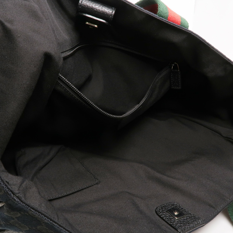 GUCCI 帆布Tote Bag銀扣手挽袋-4