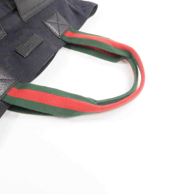 GUCCI 帆布Tote Bag銀扣手挽袋-9