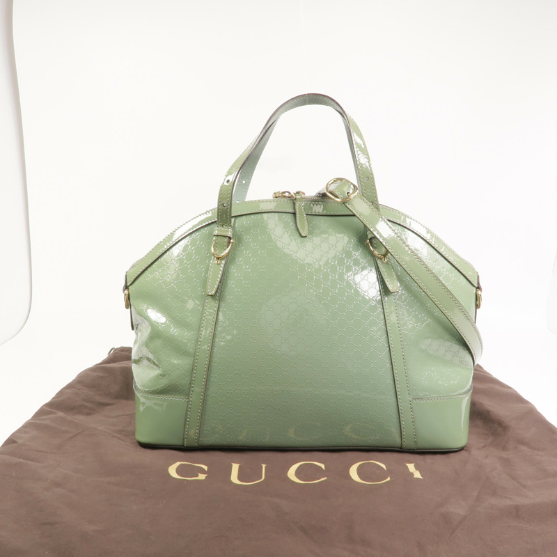 GUCCI 漆皮皮革2 Way Shoulder金扣手挽肩背兩用袋-8