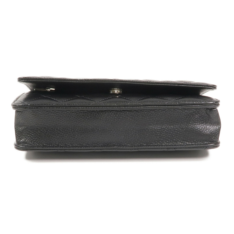 CHANEL 牛皮皮革WOC Wallet On Chain銀扣鏈帶肩背袋-3