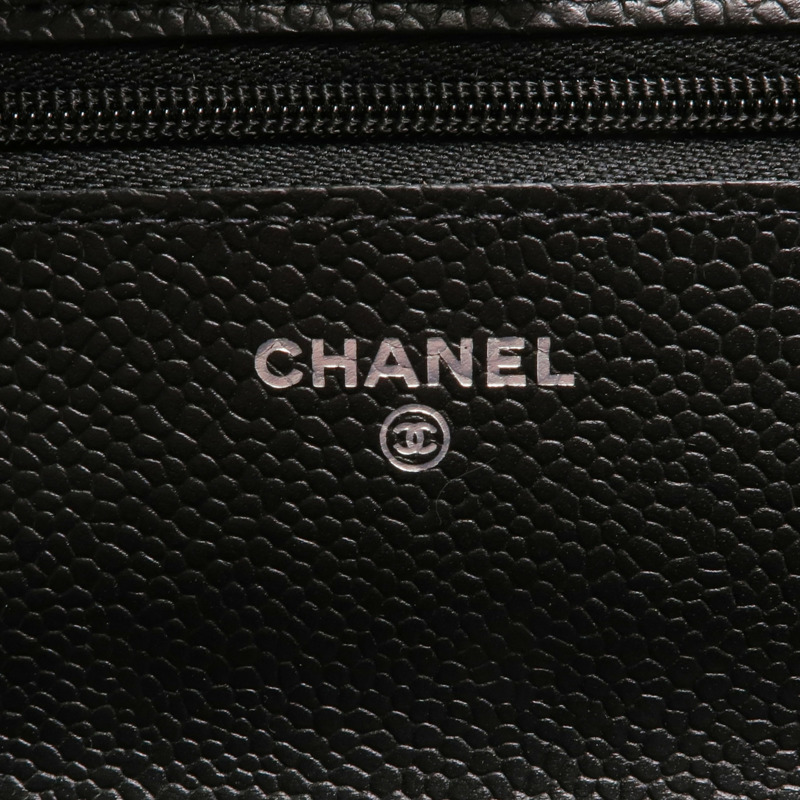 CHANEL 牛皮皮革WOC Wallet On Chain銀扣鏈帶肩背袋-5