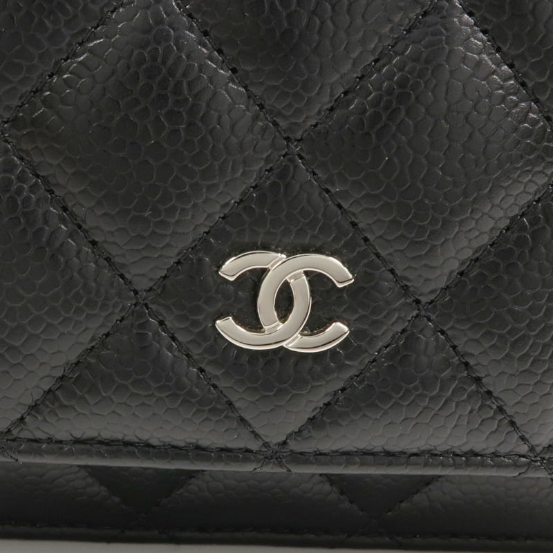 CHANEL 牛皮皮革WOC Wallet On Chain銀扣鏈帶肩背袋-8