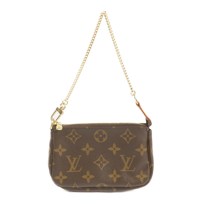 LOUIS VUITTON Monogram Mini Pochette Accessoires金扣手挽袋-0