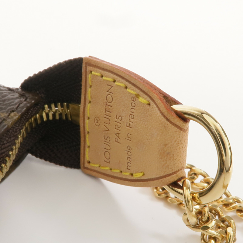 LOUIS VUITTON Monogram Mini Pochette Accessoires金扣手挽袋-5