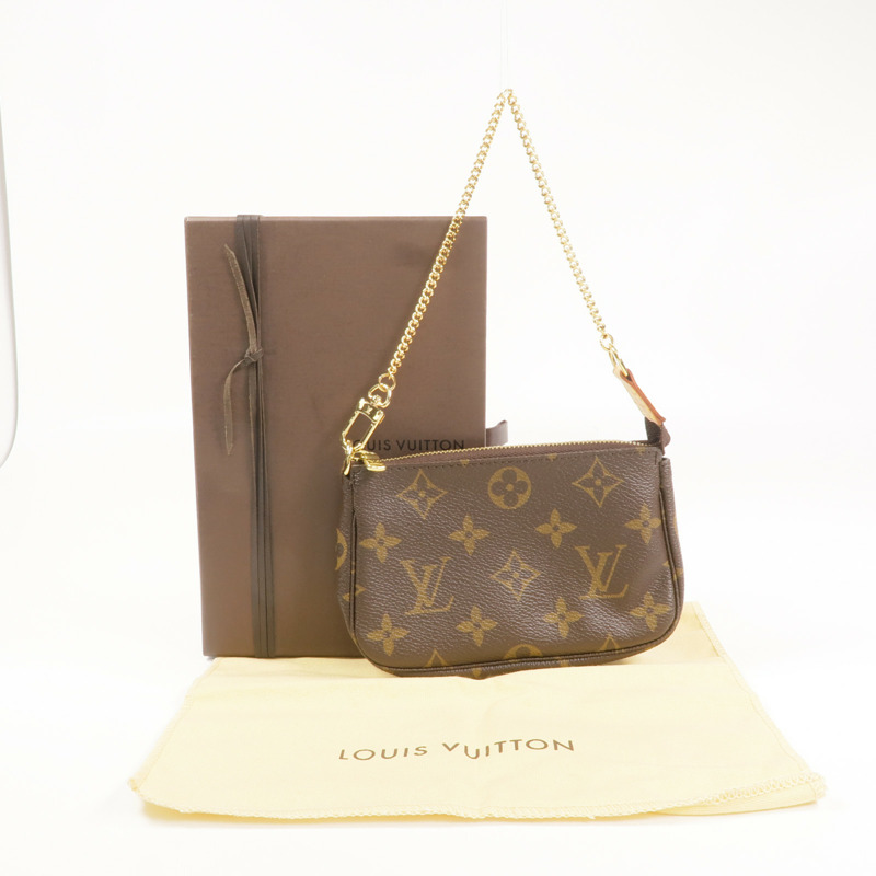 LOUIS VUITTON Monogram Mini Pochette Accessoires金扣手挽袋-9